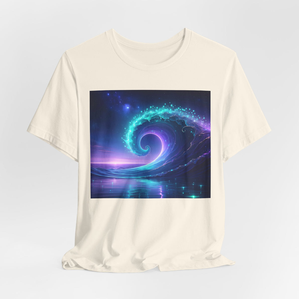 Cosmic Wave Graphic Tee — Neon Surf Ocean T-Shirt