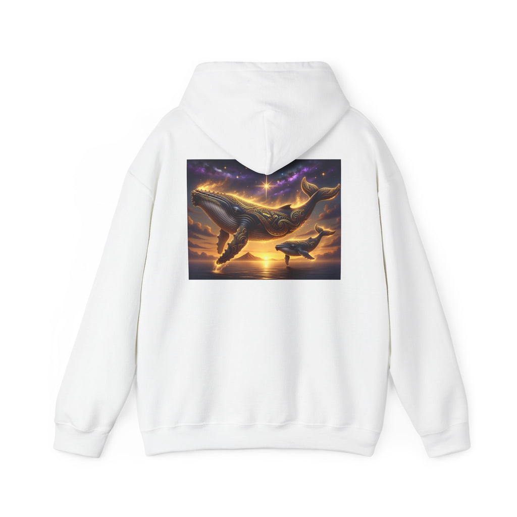 Sunset Whale Hoodie — Ocean Sunset Whale Art Pullover