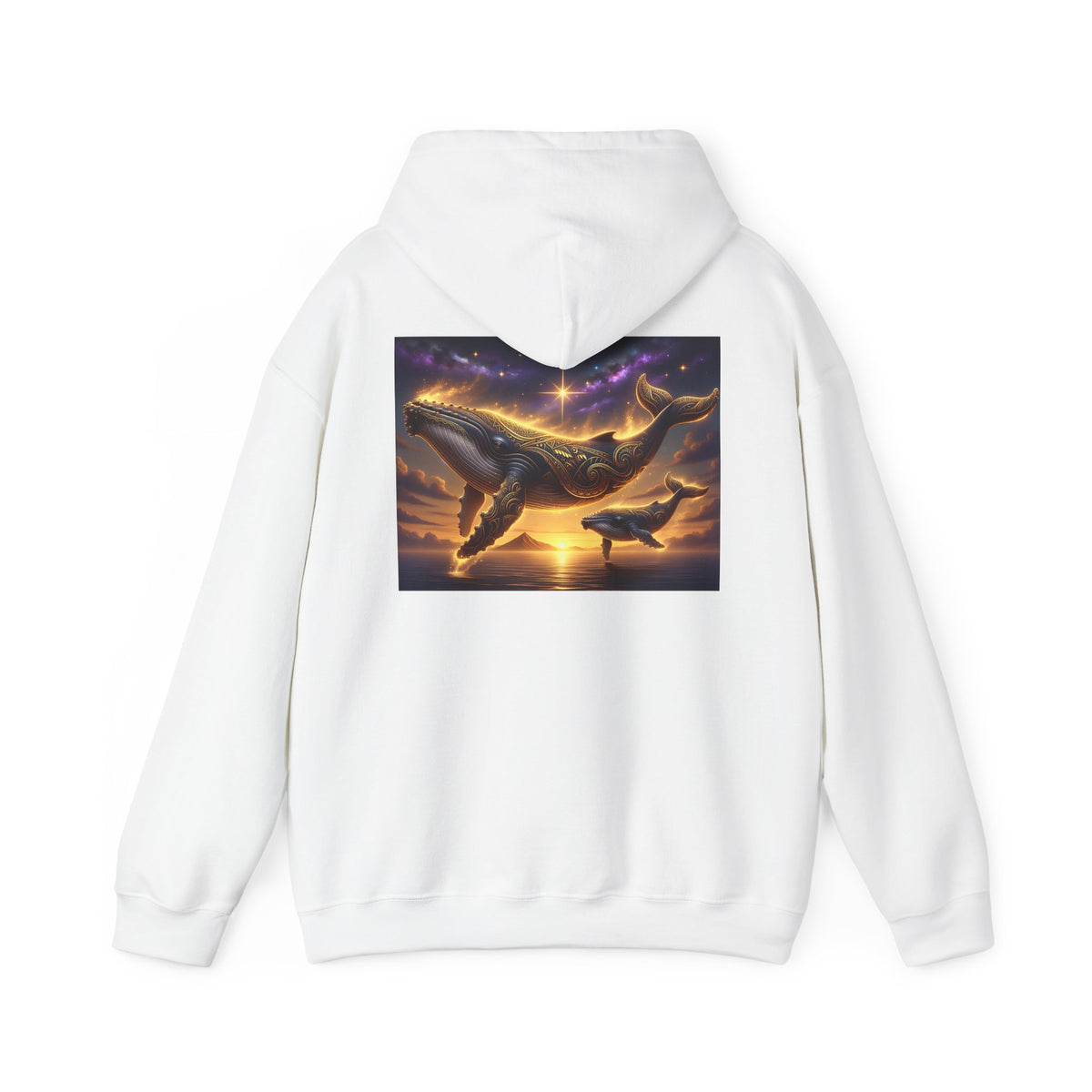 Sunset Whale Hoodie — Ocean Sunset Whale Art Pullover