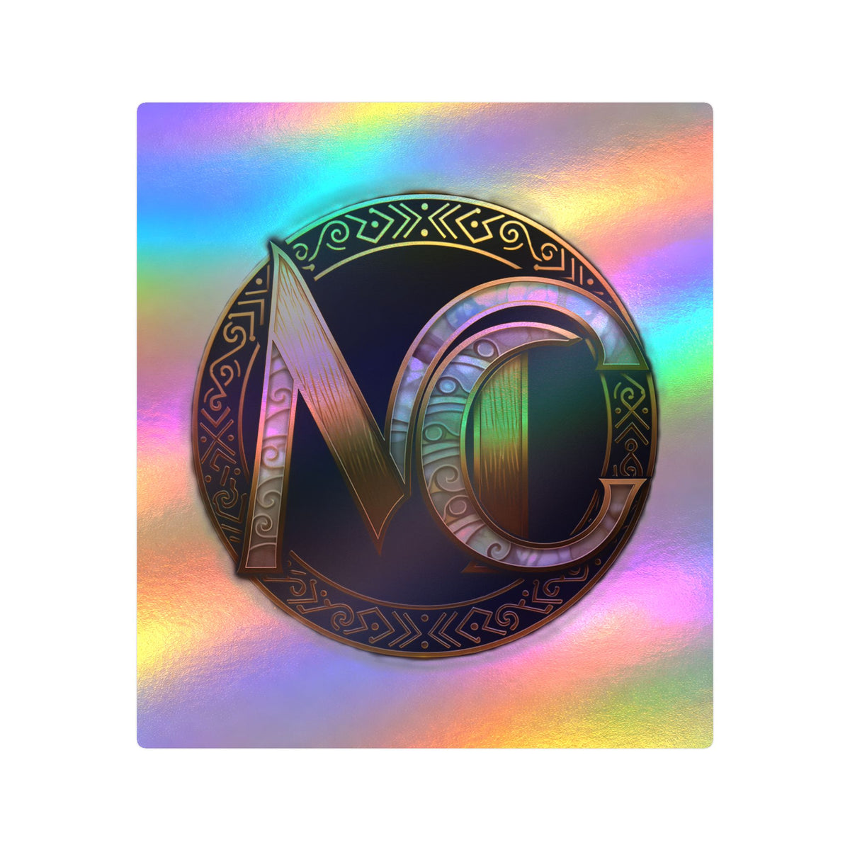 Monogram NC Gold Emblem Kiss-Cut Vinyl Sticker
