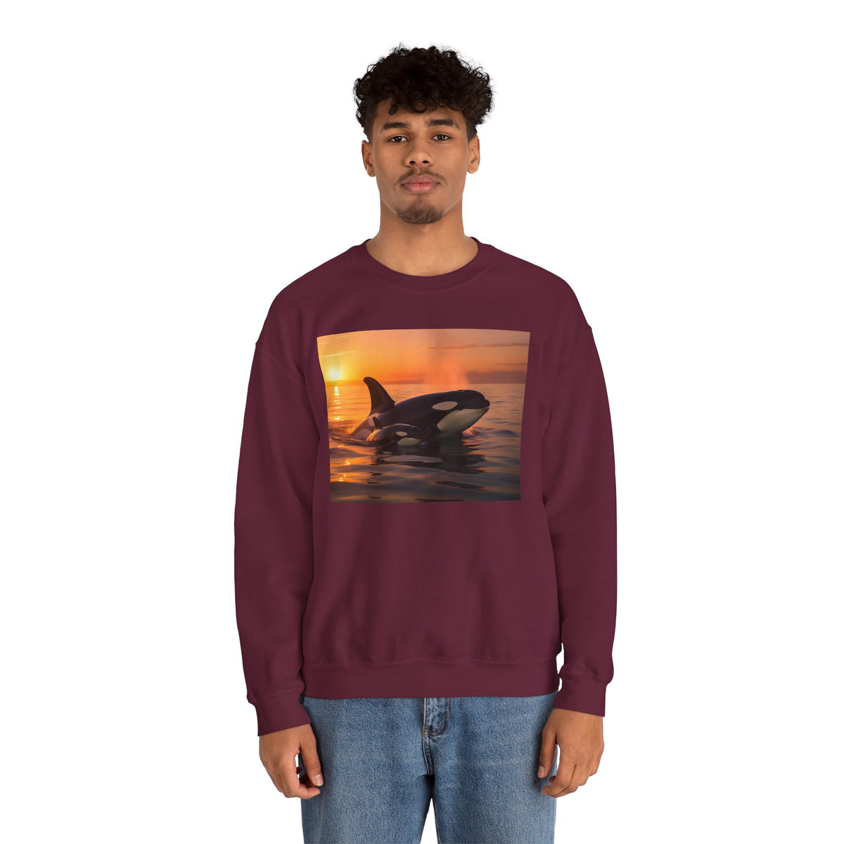 Orca Sunset Crewneck Sweatshirt