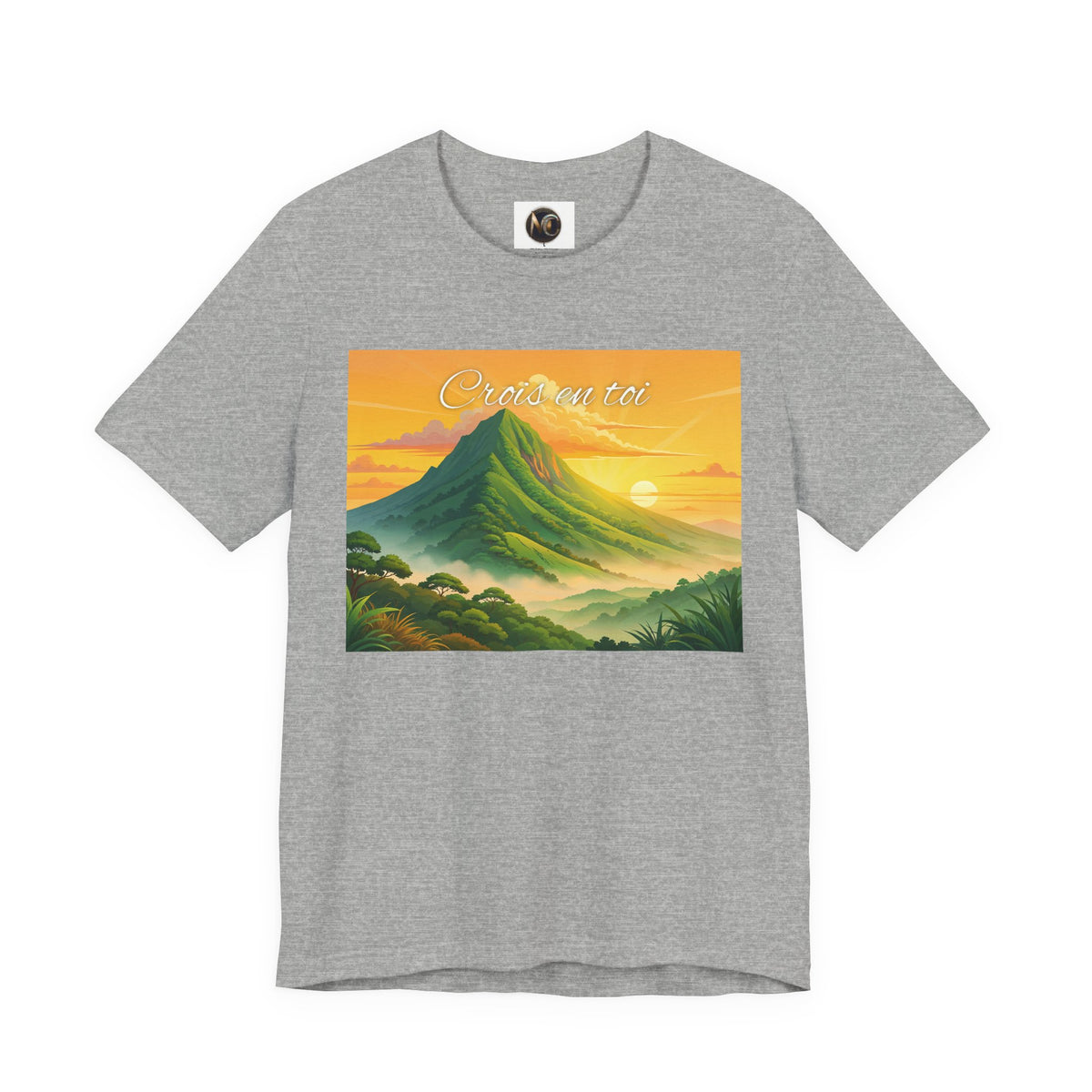 Sunrise Mountain Graphic Tee — 'Good Morning' Scenic Nature T-Shirt