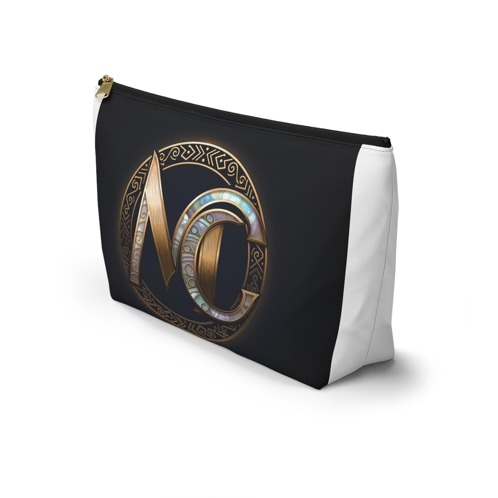 Monogram MC T-Bottom Accessory Pouch — Golden and Pearly Logo Cosmetic Bag