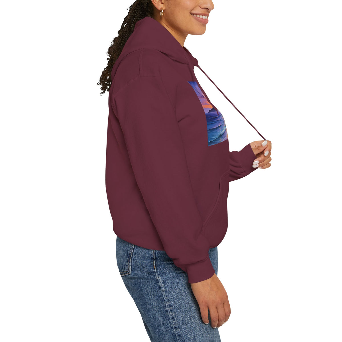 Sunset Beach Hoodie — Tropical Palm Sunset Graphic Sweatshirt