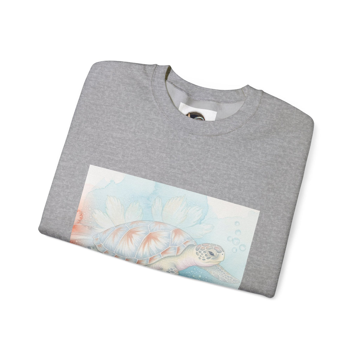 Sea Turtle Art Crewneck Sweatshirt — Watercolor Ocean Turtle Graphic