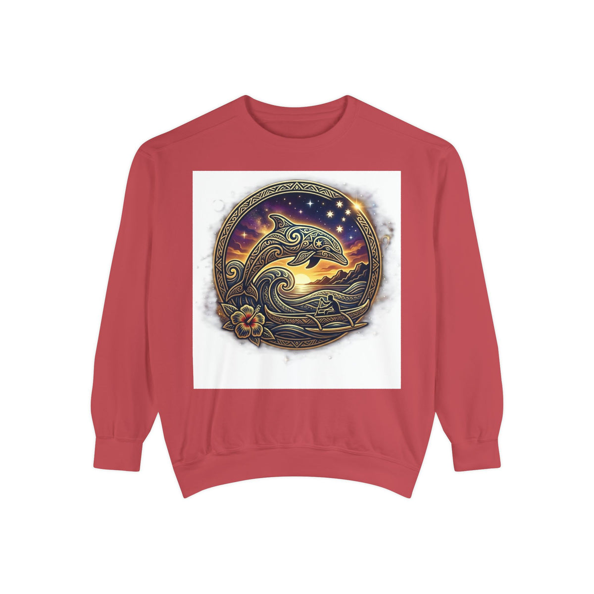 Dolphin Night Sky Sweatshirt — Nautical Boho Dolphin Crewneck