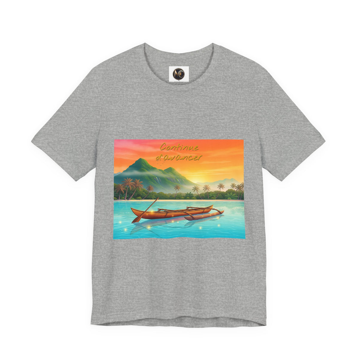 Sunset Longtail Boat Tee — Tropical Beach Graphic T-Shirt