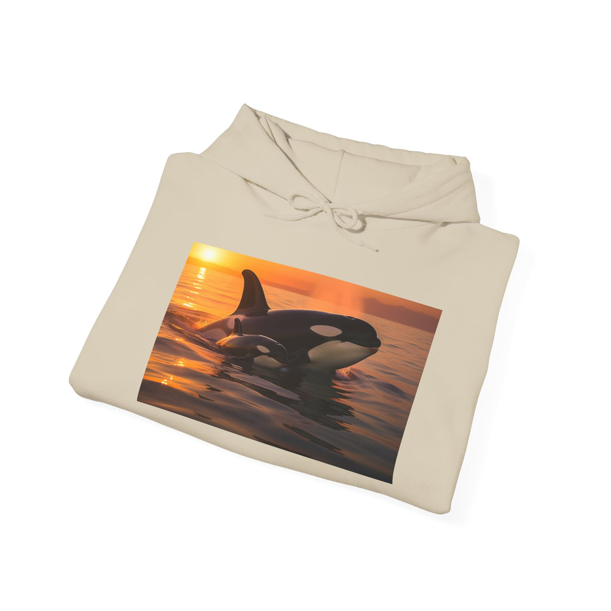 Orca Sunset Hoodie - Killer Whale Sunset Pullover for Marine Life Lovers