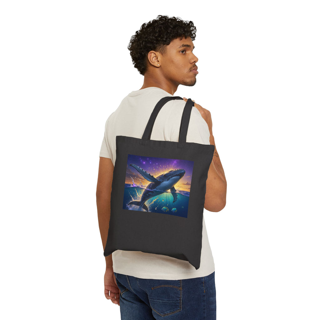 Whale Sunset Canvas Tote — Ocean Dream Reusable Bag