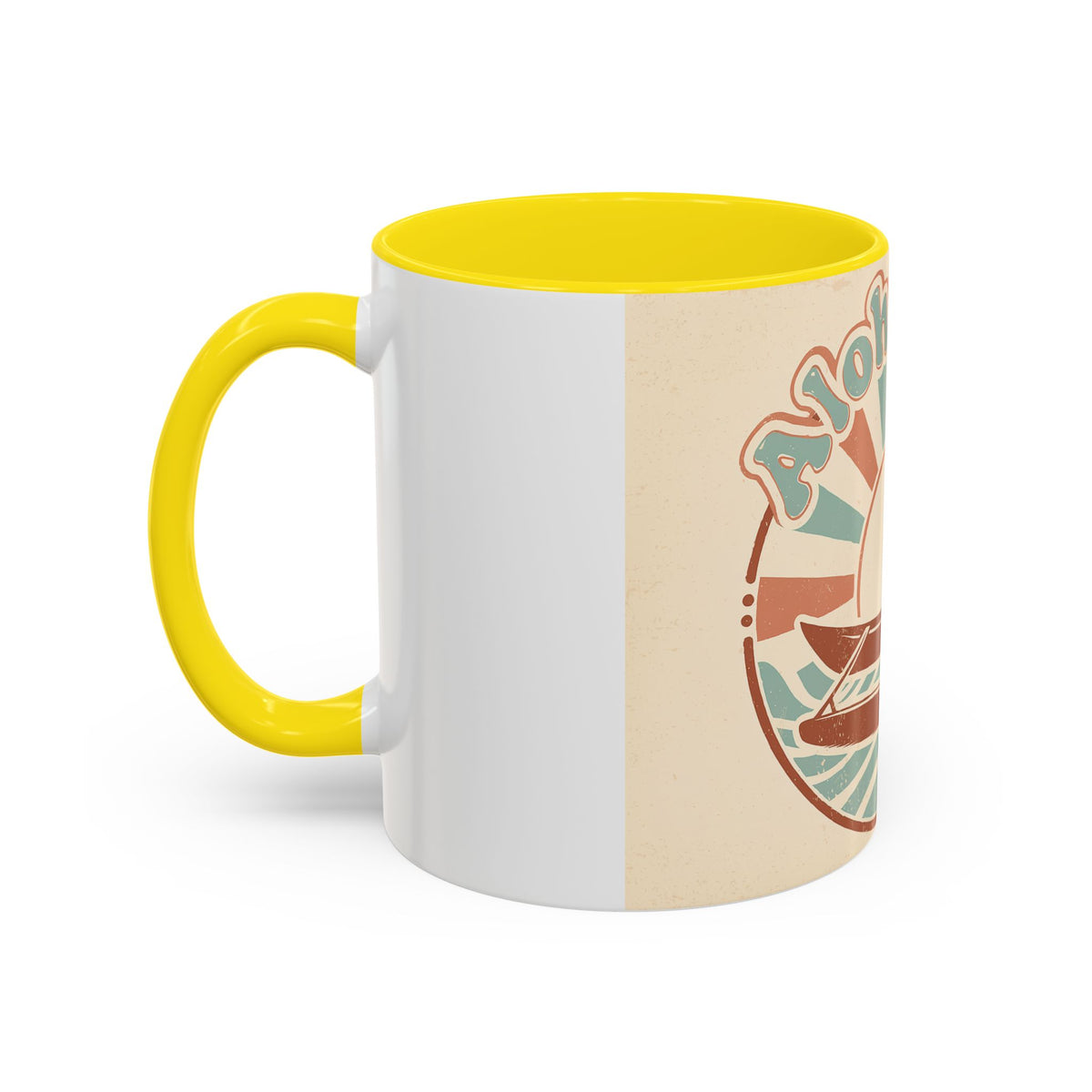 Aloha Nui Coffee Mug — Retro Hawaiian Canoe Sunset Accent Mug (11/15oz)
