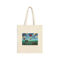 Surreal Sky Art Tote — Canvas Bag with Flying Leaves Scenic Print