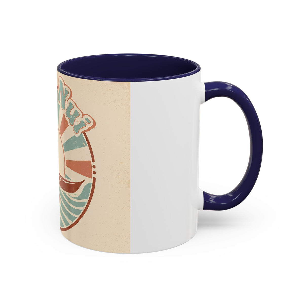 Aloha Nui Coffee Mug — Retro Hawaiian Canoe Sunset Accent Mug (11/15oz)
