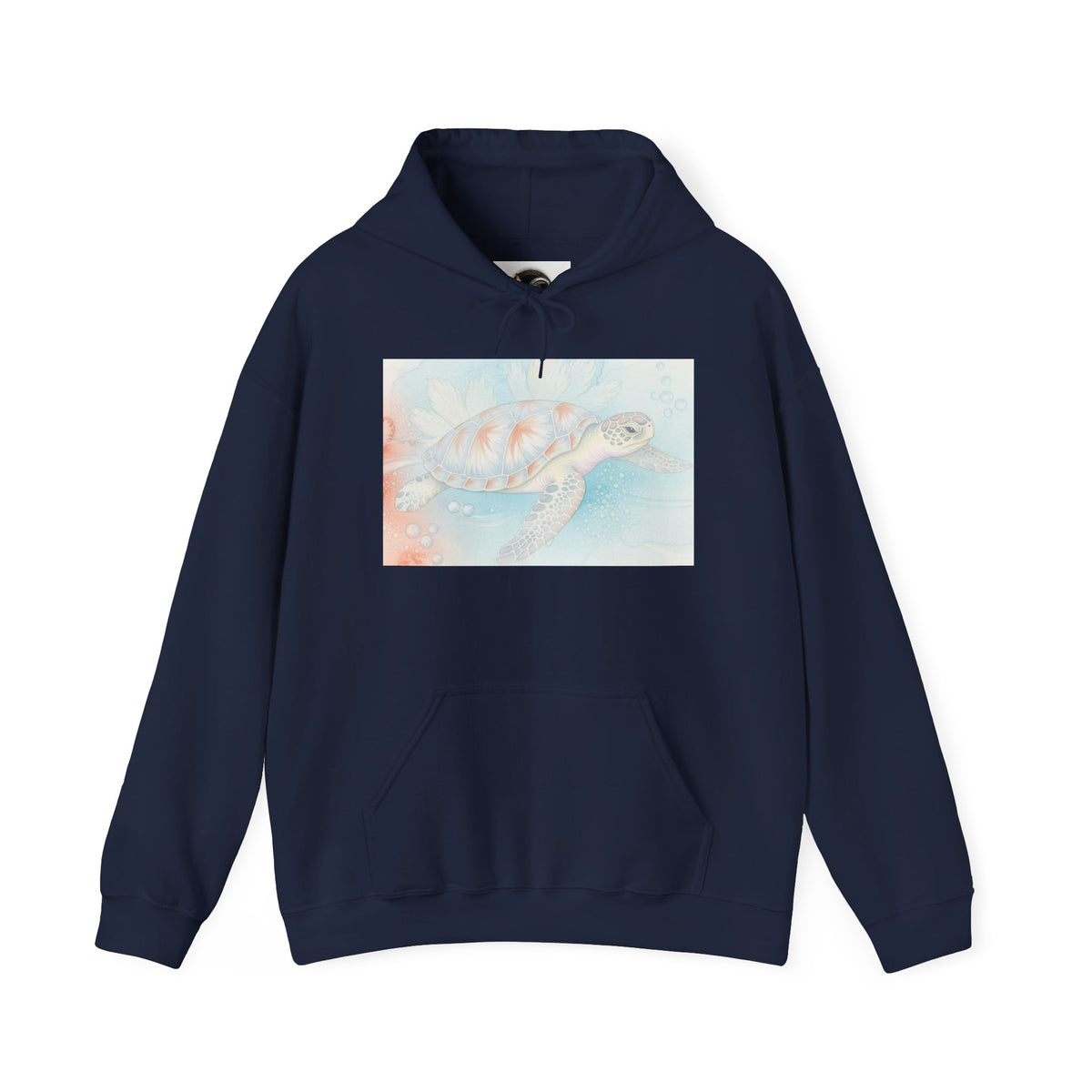 Sea Turtle Watercolor Hoodie — Pastel Ocean Turtle Pullover