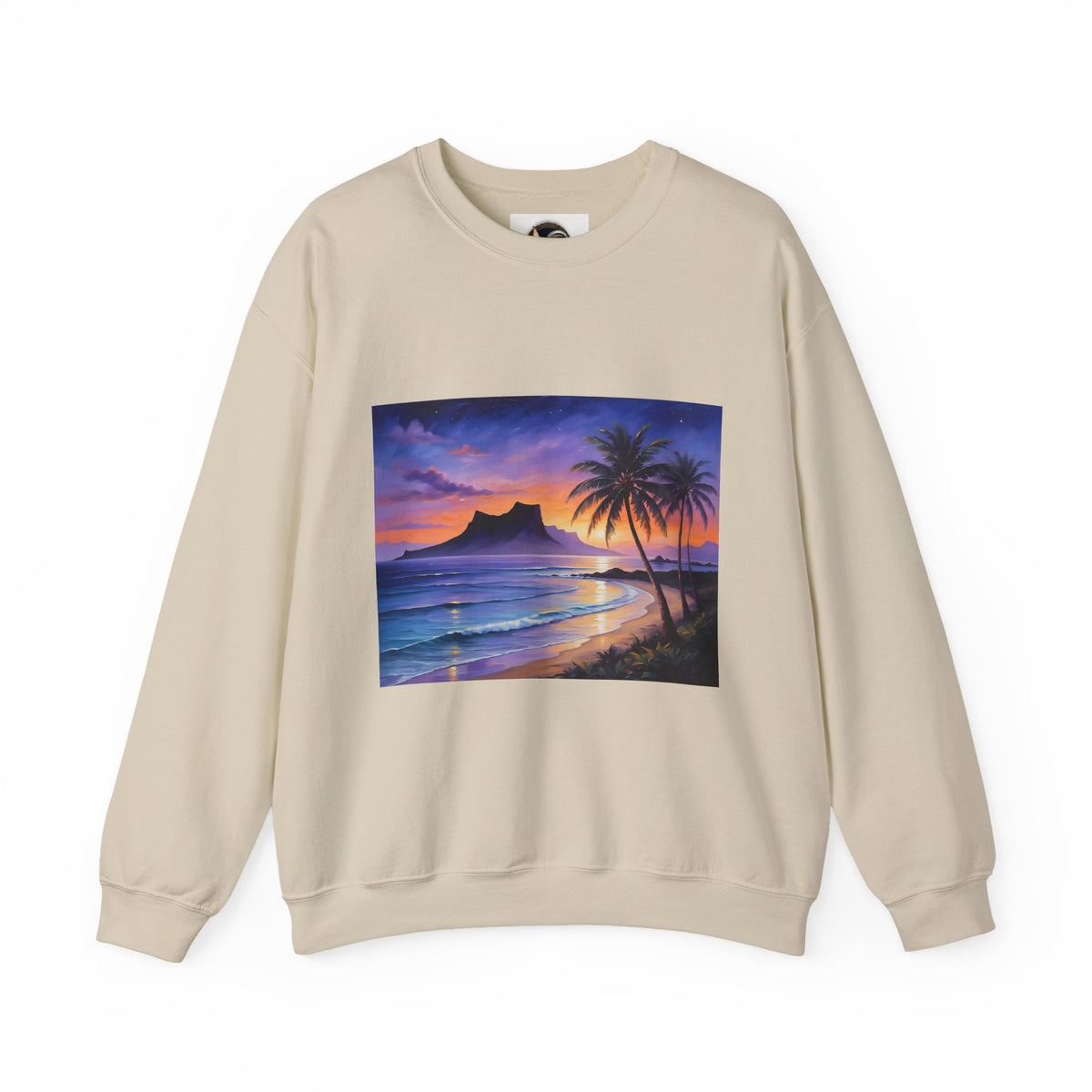Tropical Sunset Sweatshirt — Hawaiian Beach Scene Crewneck