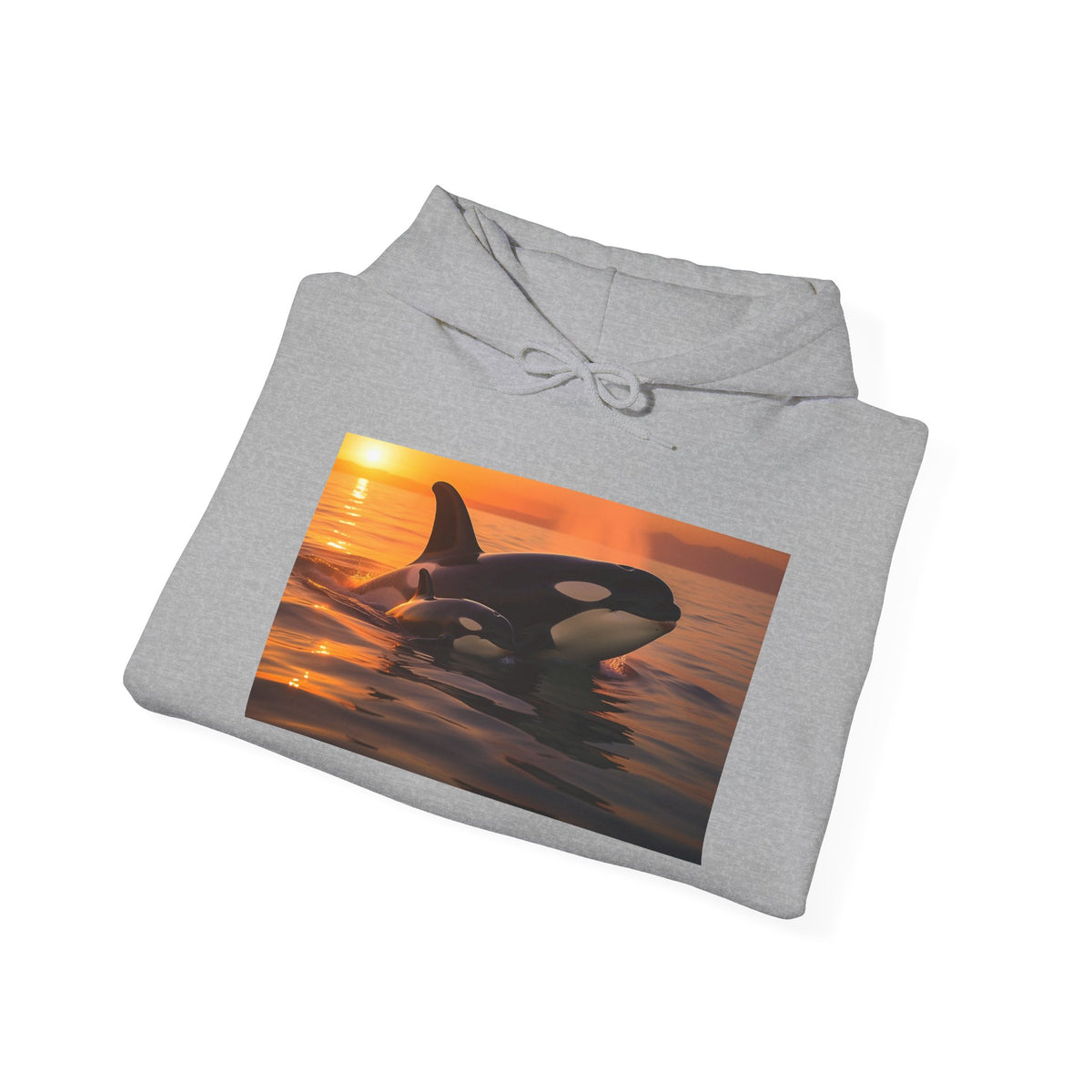 Orca Sunset Hoodie - Killer Whale Sunset Pullover for Marine Life Lovers