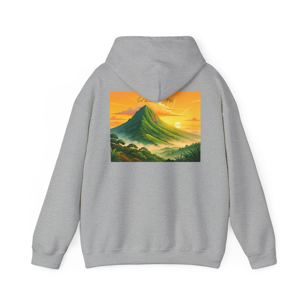 Sunset Mountain Hoodie - Serene Landscape Graphic Sweatshirt