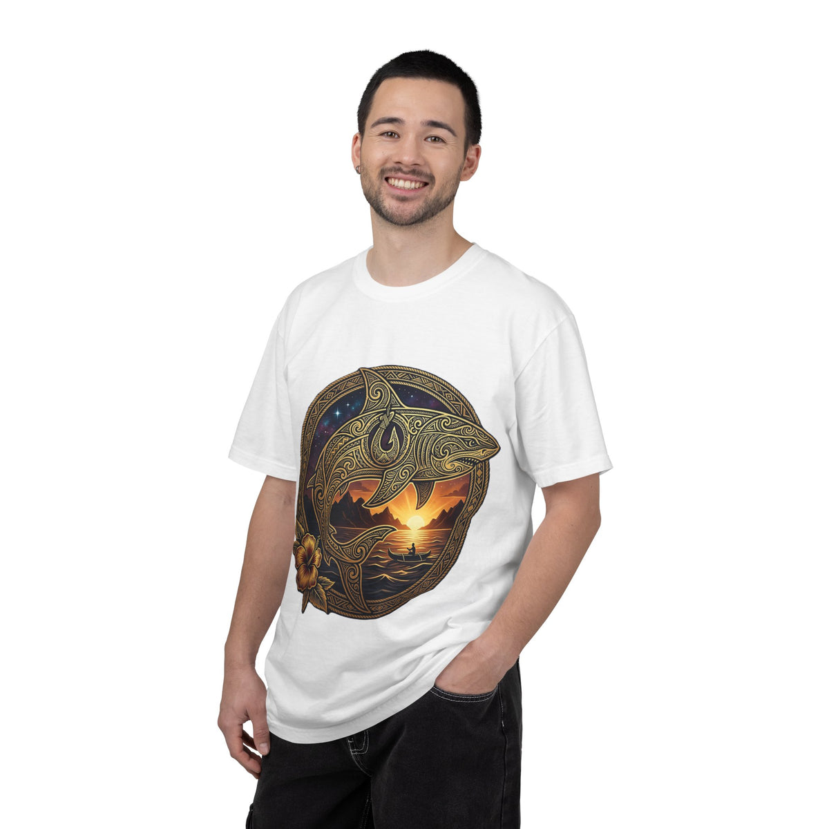 Shark Sunset T-Shirt — Tribal Ocean Shark Graphic Tee