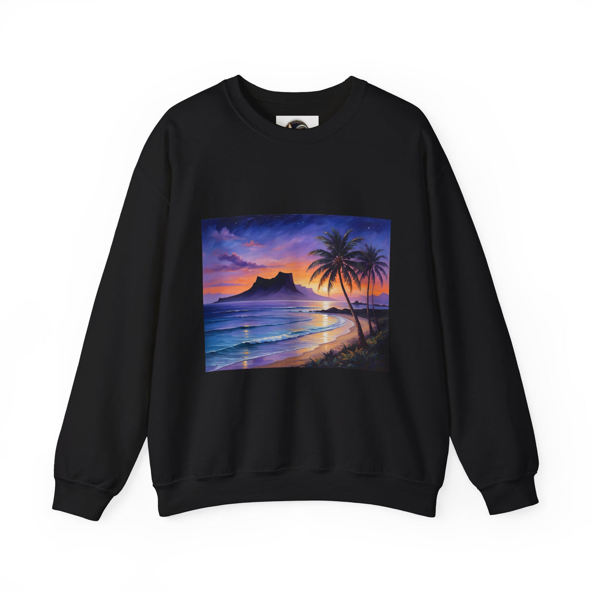 Tropical Sunset Sweatshirt — Hawaiian Beach Scene Crewneck