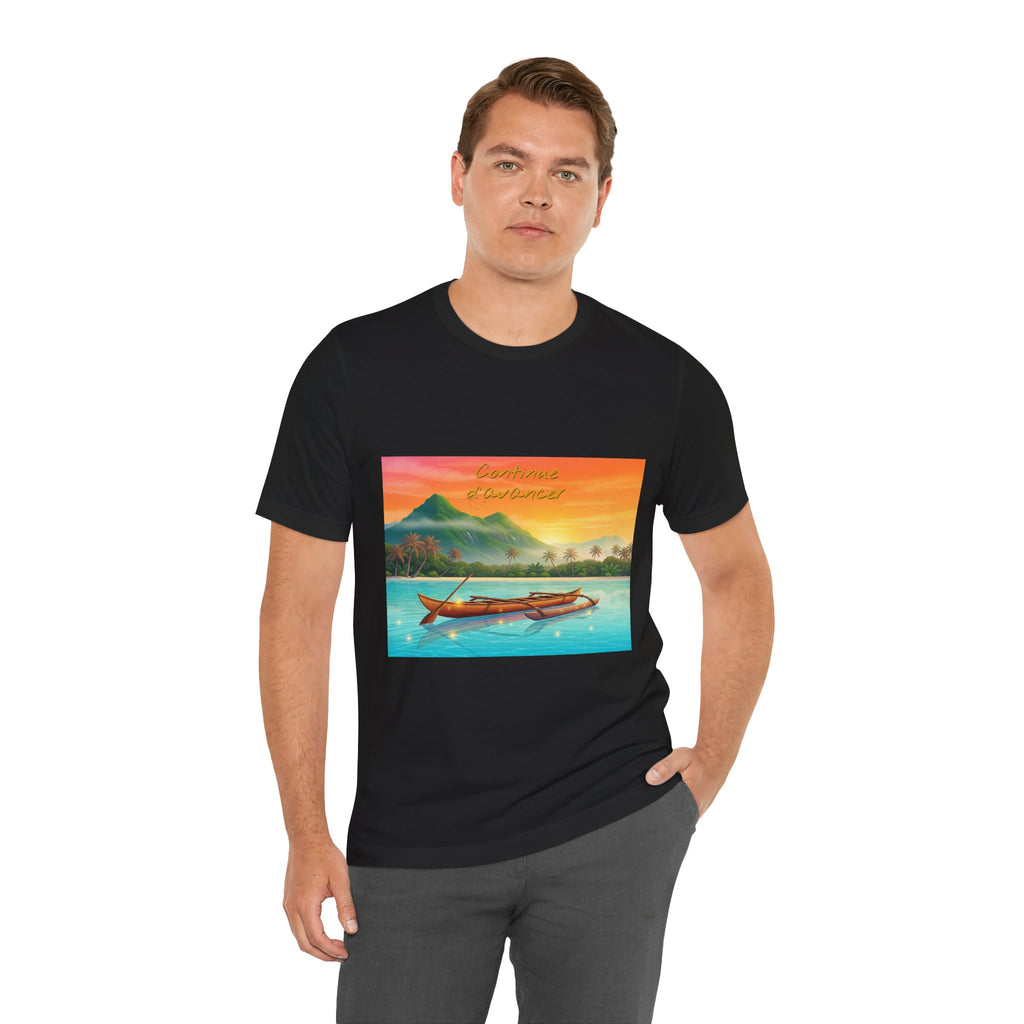 Sunset Longtail Boat Tee — Tropical Beach Graphic T-Shirt