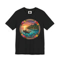 Sunset Island Graphic Tee — Tropical Beach Circle Design