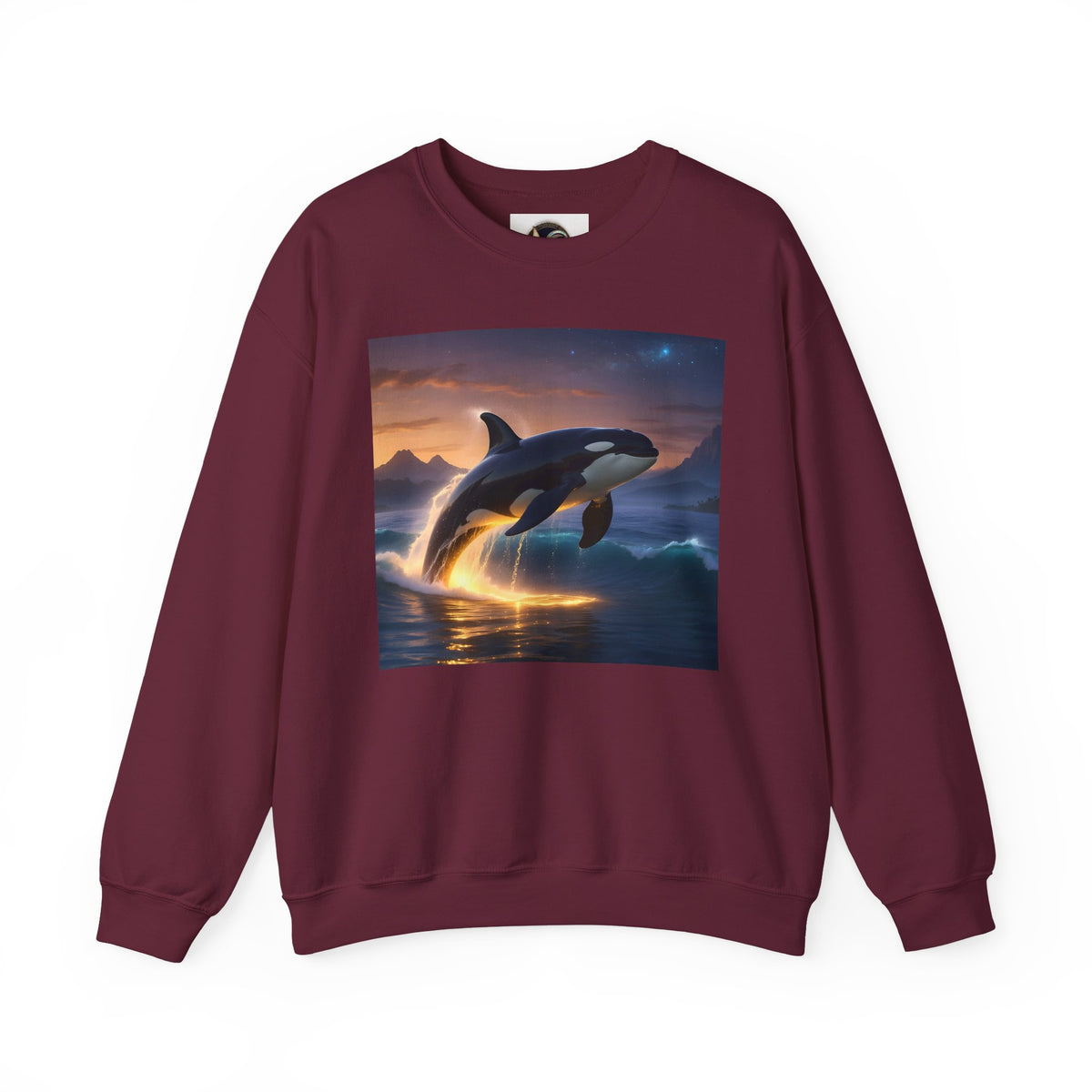 Orca Sunset Crewneck Sweatshirt — Majestic Killer Whale Graphic