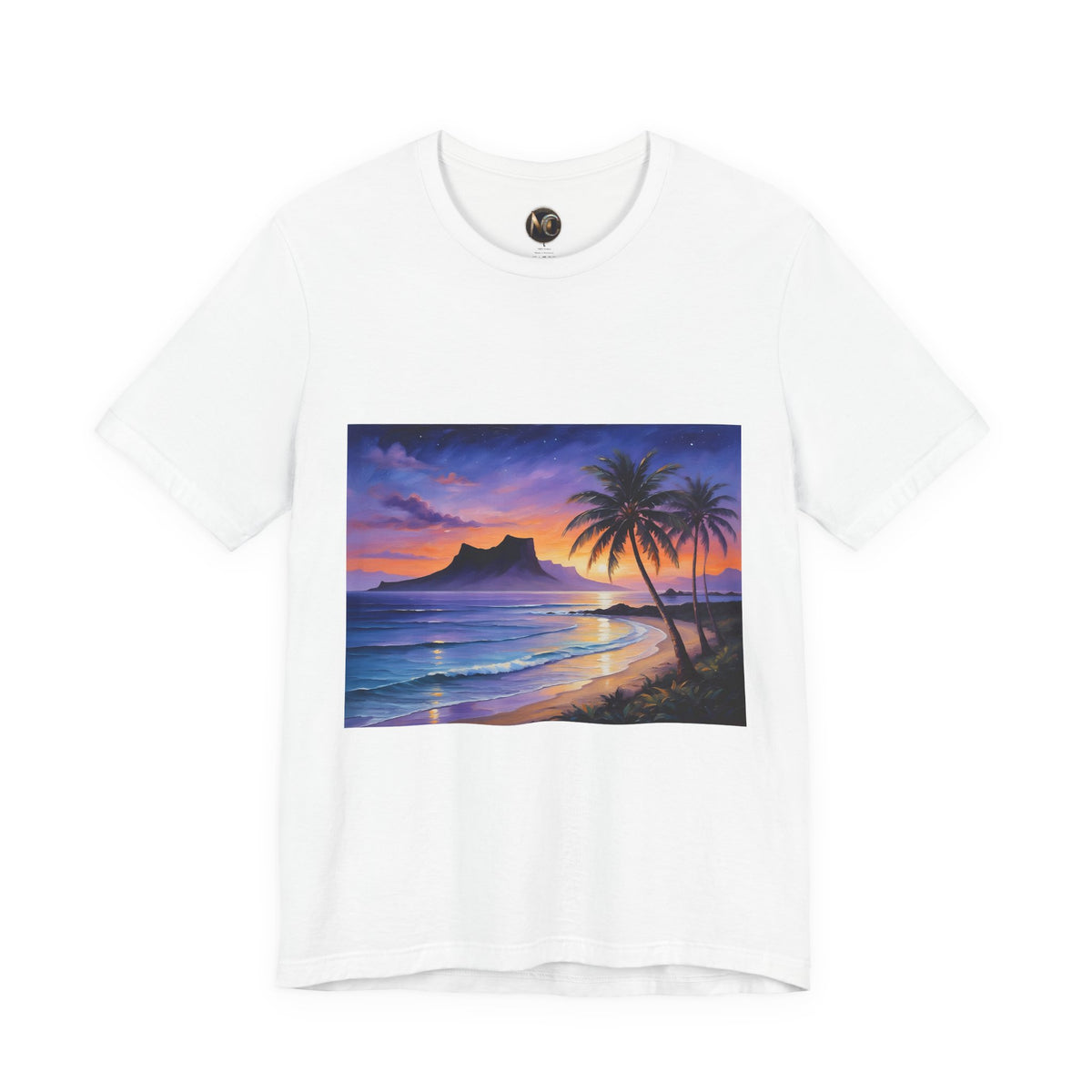 T-Shirt — Tropical Sunset Beach Print