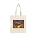 Whale Sunset Canvas Tote Bag — Ocean Dolphin Art Grocery Beach Tote