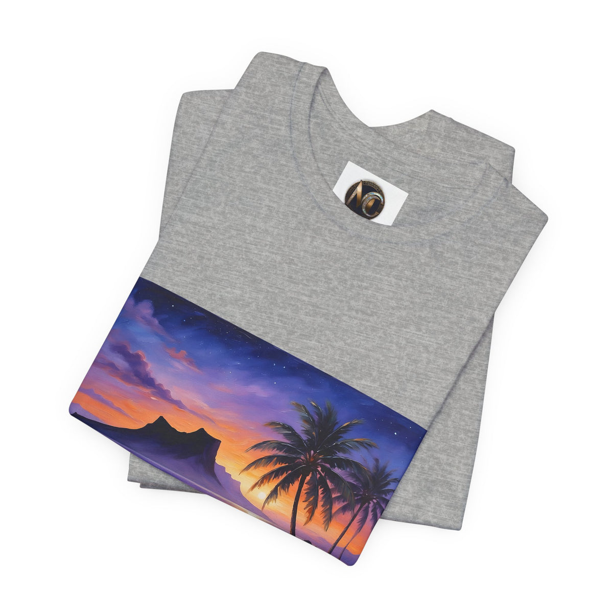 T-Shirt — Tropical Sunset Beach Print