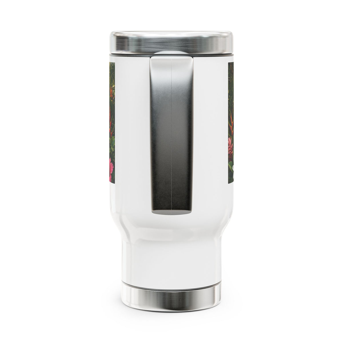 Tropical Waterfall Travel Mug — 14oz Stainless Steel Insulated Mug with Handle