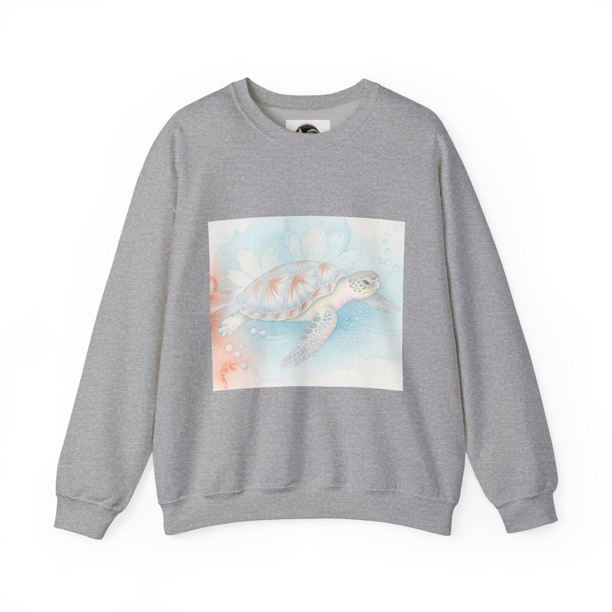 Sea Turtle Art Crewneck Sweatshirt — Watercolor Ocean Turtle Graphic