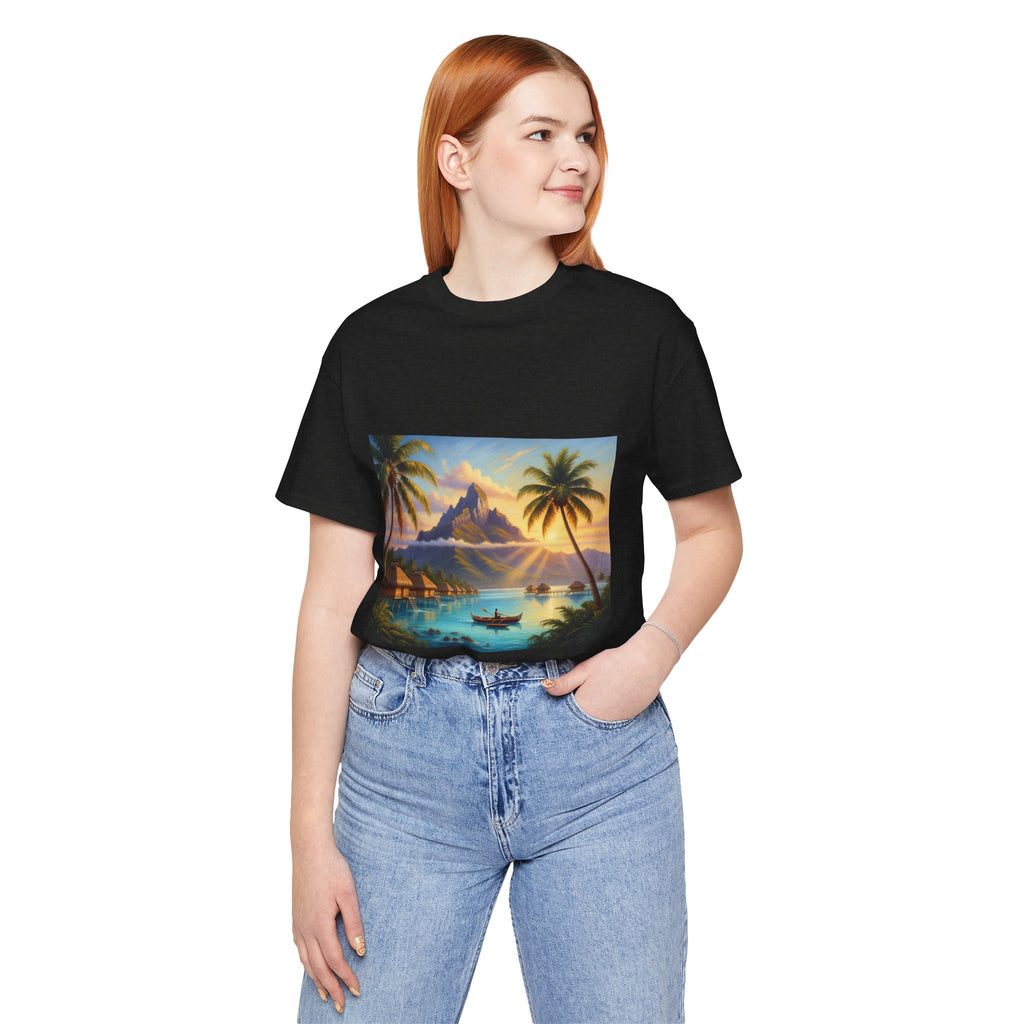 Tropical Sunset T-Shirt — Island Lagoon Scenic Tee