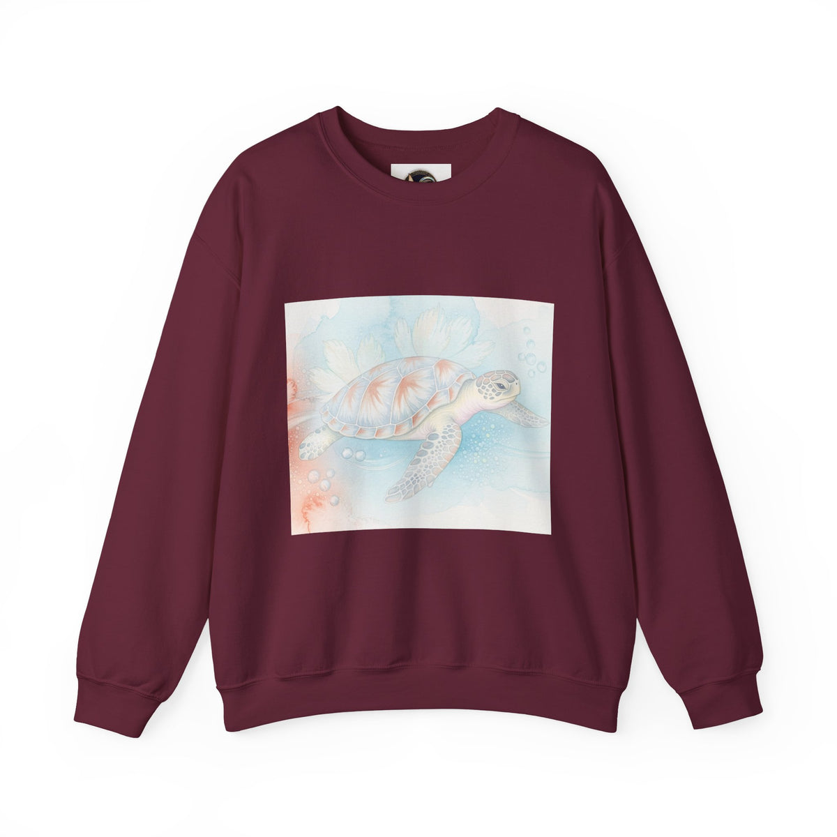 Sea Turtle Art Crewneck Sweatshirt — Watercolor Ocean Turtle Graphic