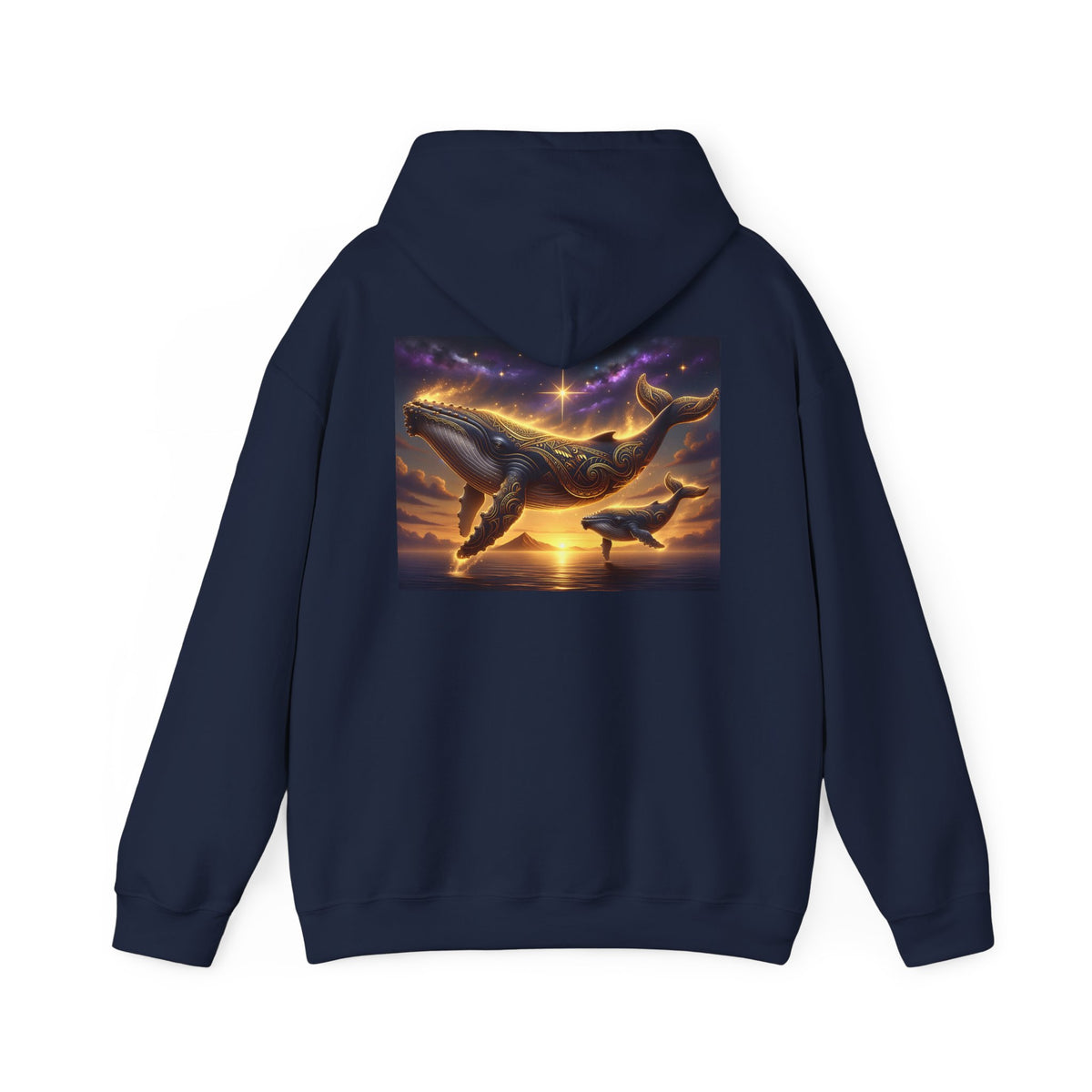 Sunset Whale Hoodie — Ocean Sunset Whale Art Pullover