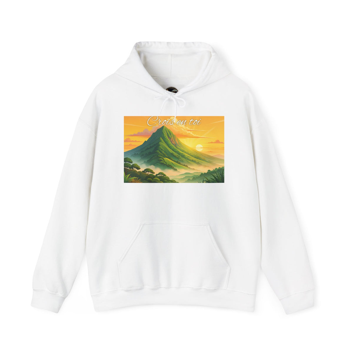 Sunset Mountain Hoodie - Serene Landscape Graphic Sweatshirt