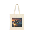 Tote — Sunset Orca Canvas Tote Bag (Whale Jumping Print)