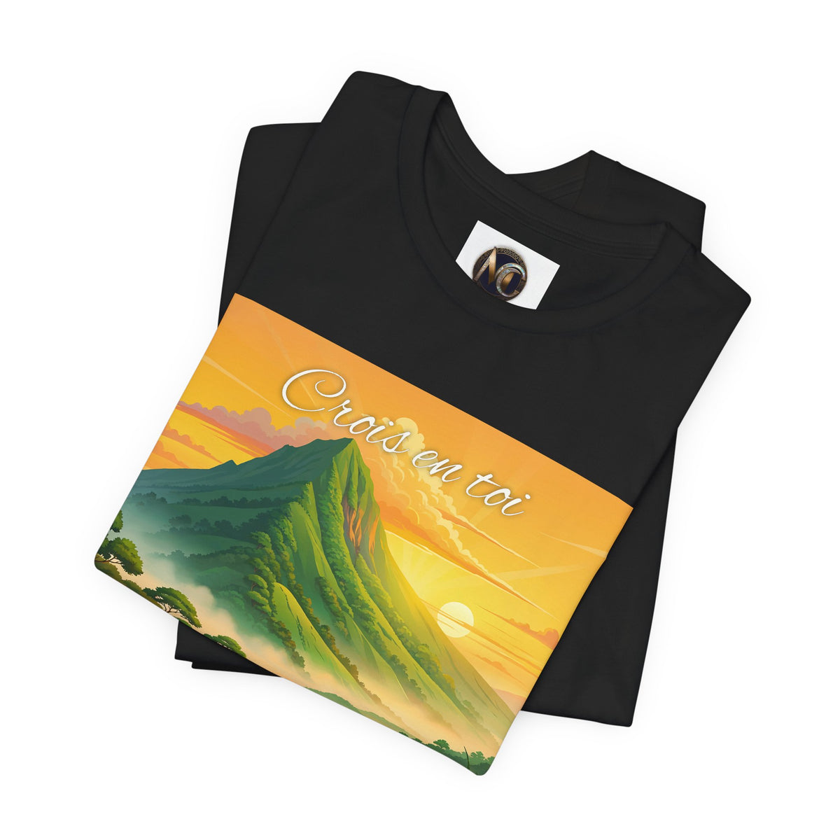 Sunrise Mountain Graphic Tee — 'Good Morning' Scenic Nature T-Shirt