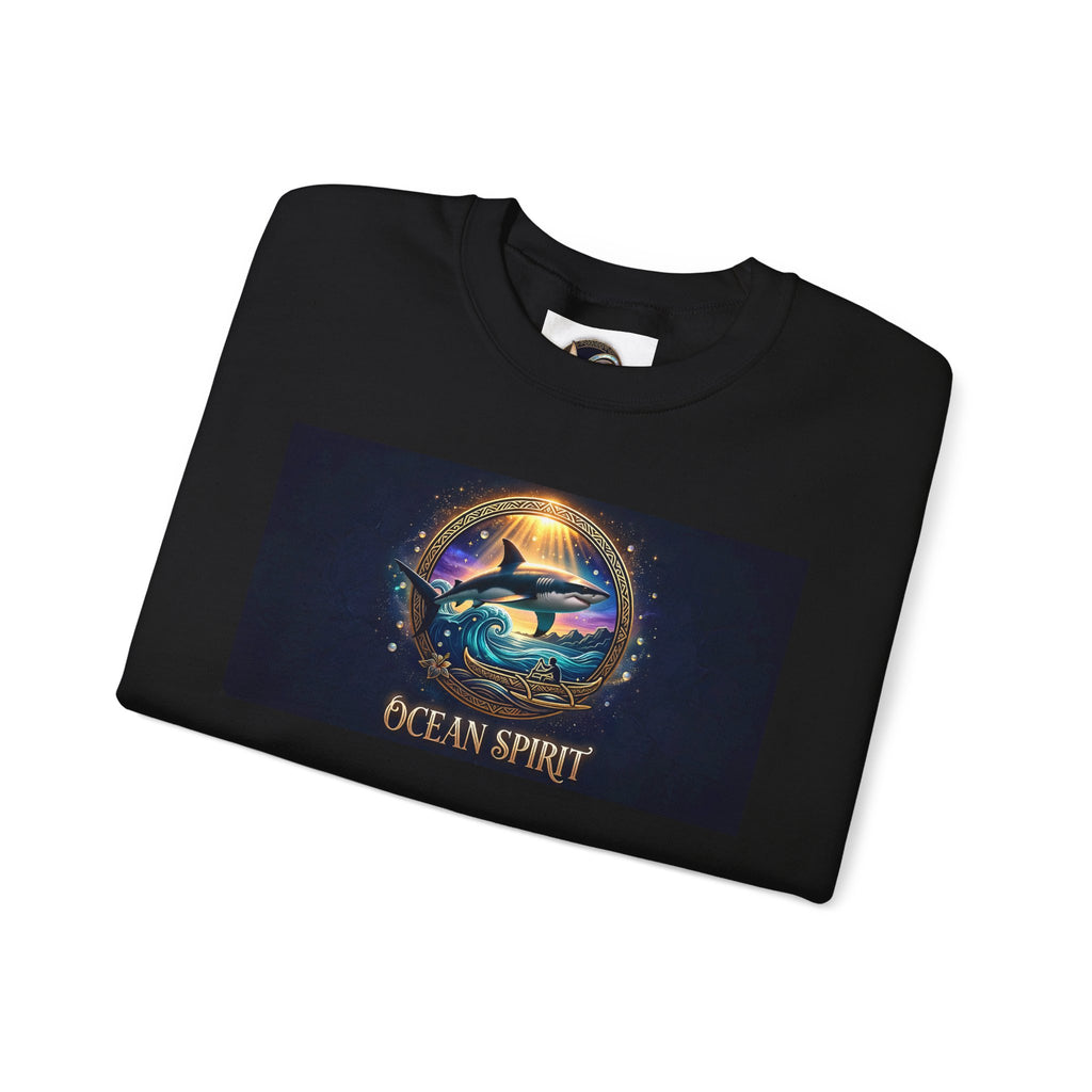 Ocean Spirit Crewneck Sweatshirt — Whale & Sunset Graphic