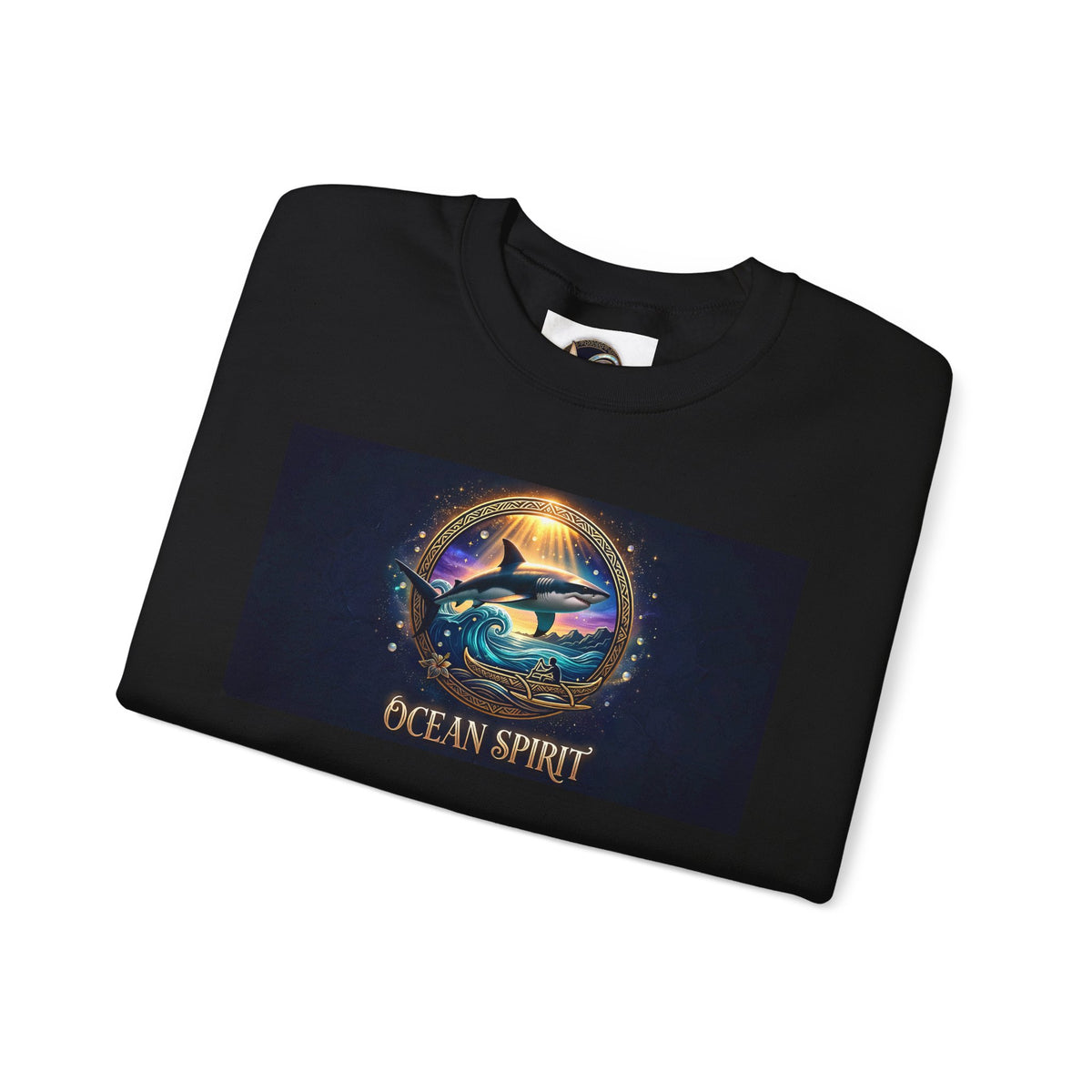 Ocean Spirit Crewneck Sweatshirt — Whale & Sunset Graphic