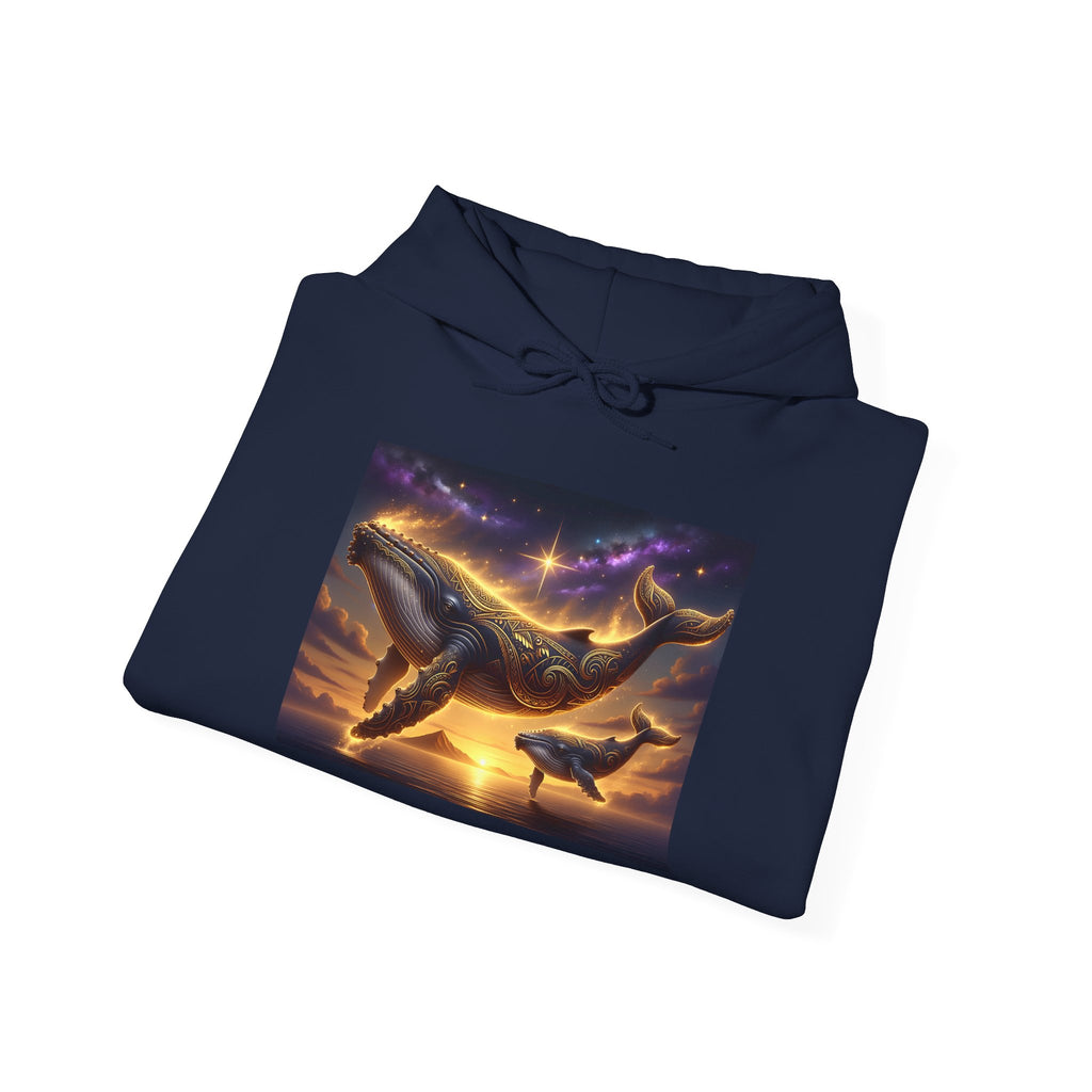 Sunset Whale Hoodie — Ocean Sunset Whale Art Pullover