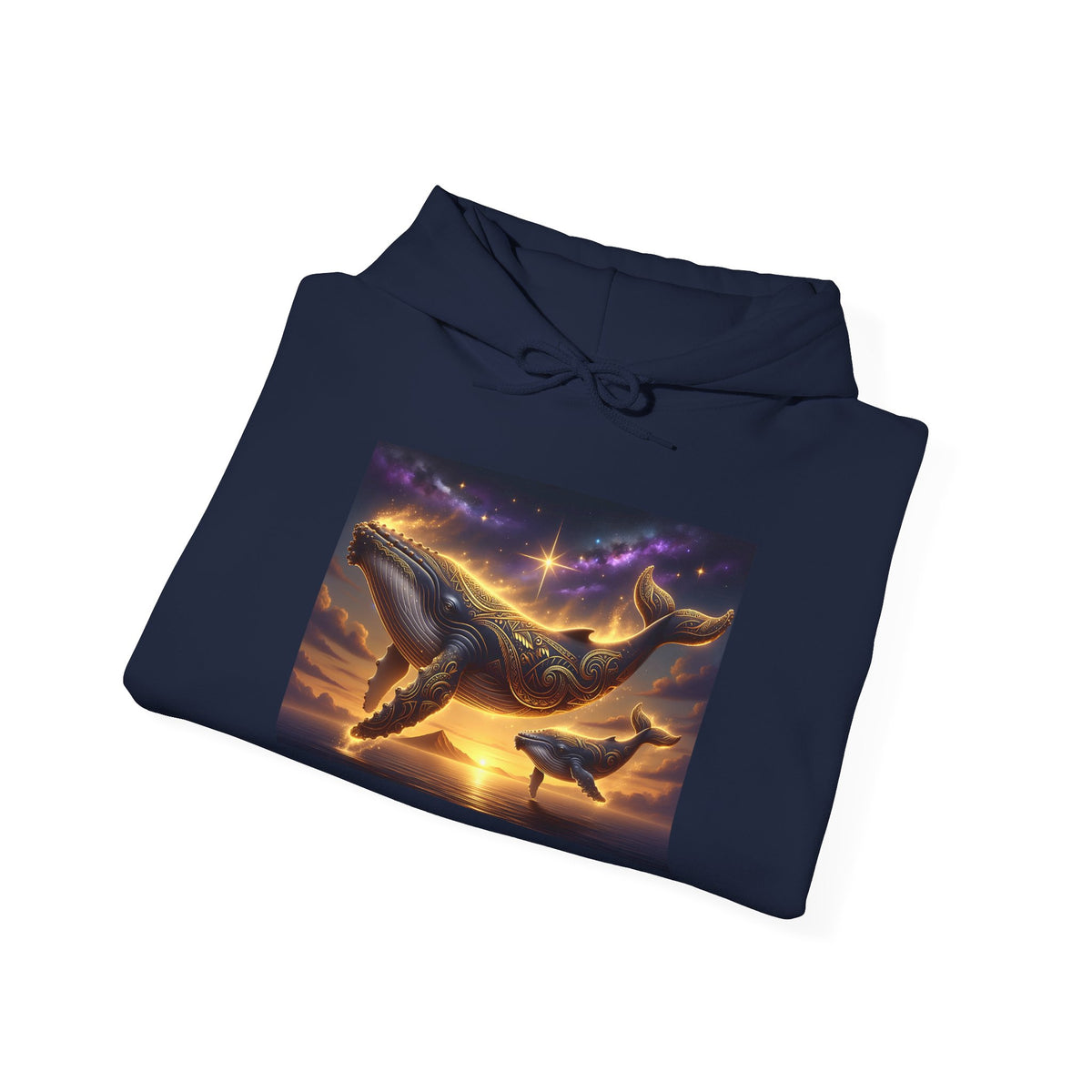 Sunset Whale Hoodie — Ocean Sunset Whale Art Pullover