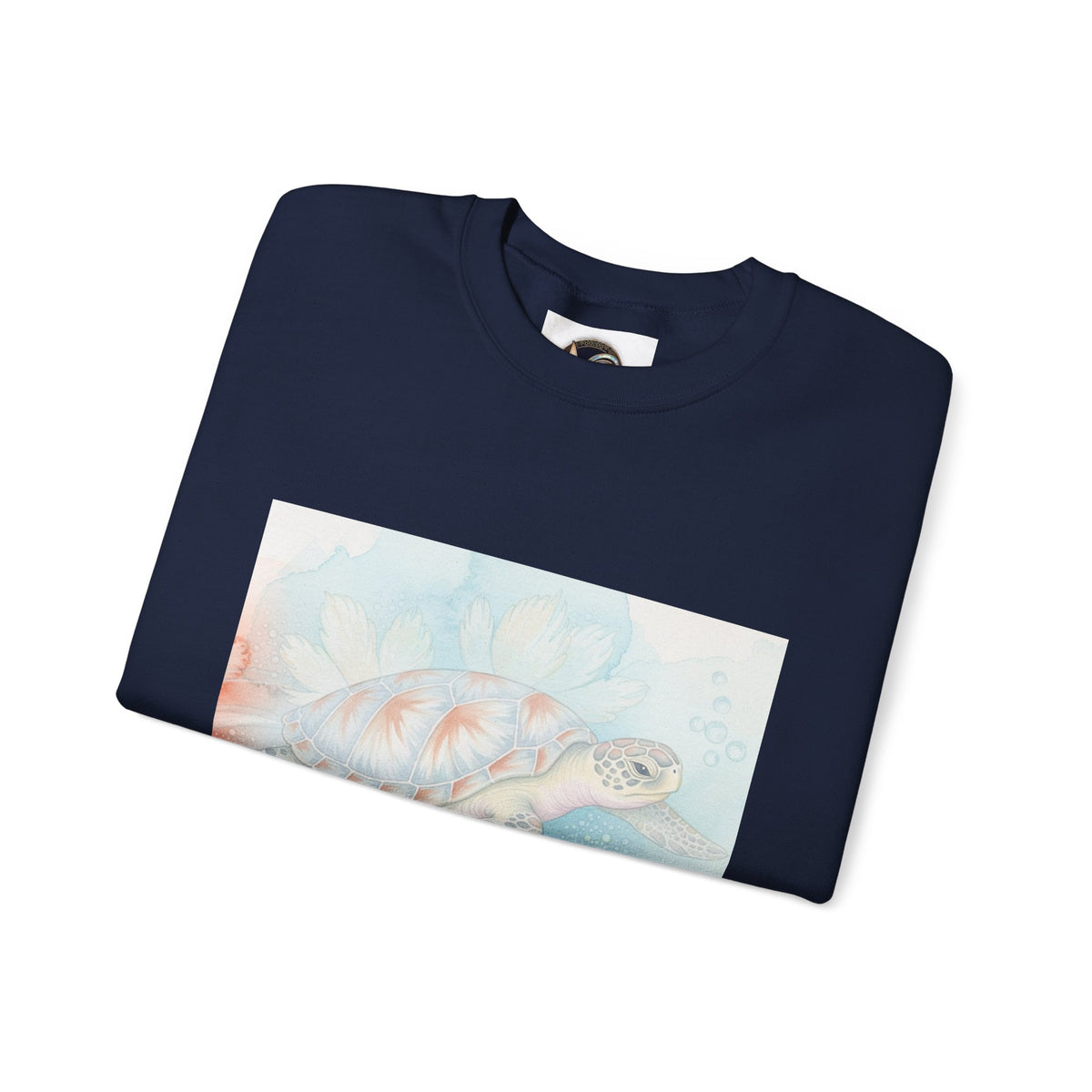 Sea Turtle Art Crewneck Sweatshirt — Watercolor Ocean Turtle Graphic