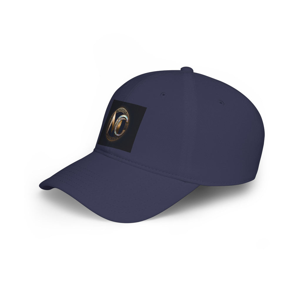 Low-profile baseball cap with gold and pearl emblem—bold minimalist hat
