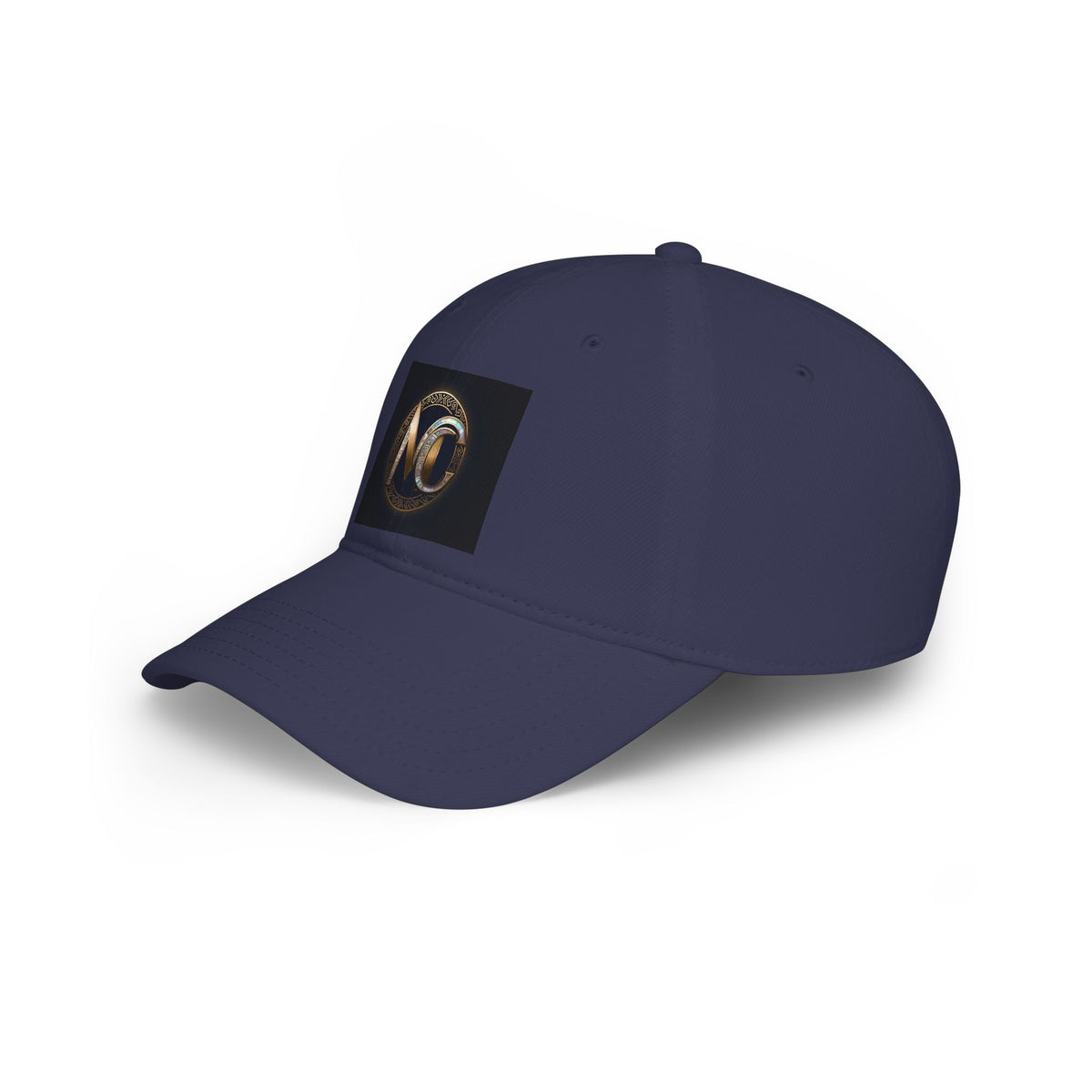 Low-profile baseball cap with gold and pearl emblem—bold minimalist hat