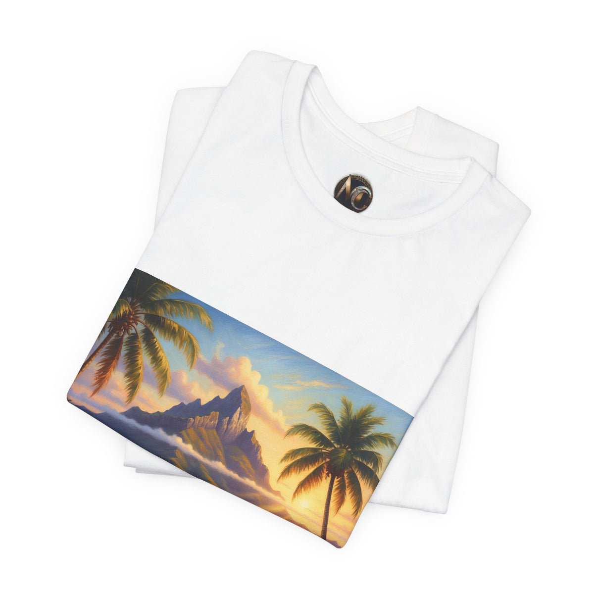 Tropical Sunset T-Shirt — Island Lagoon Scenic Tee