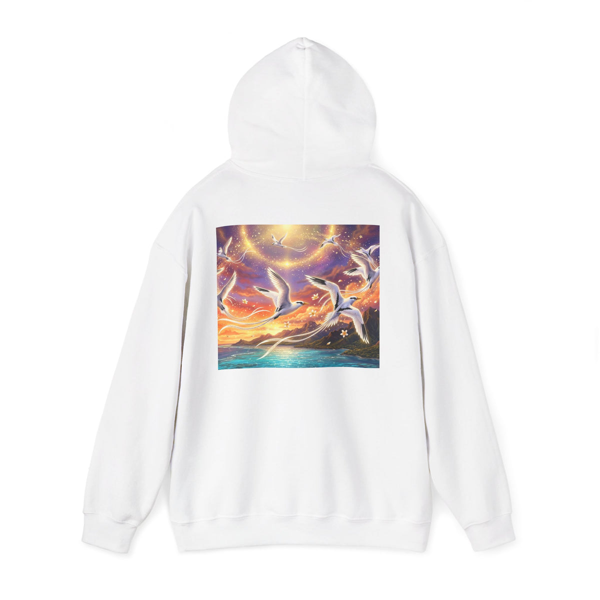 Pailles en queue Sunset Hoodie — Celestial Beachscape Graphic Sweatshirt