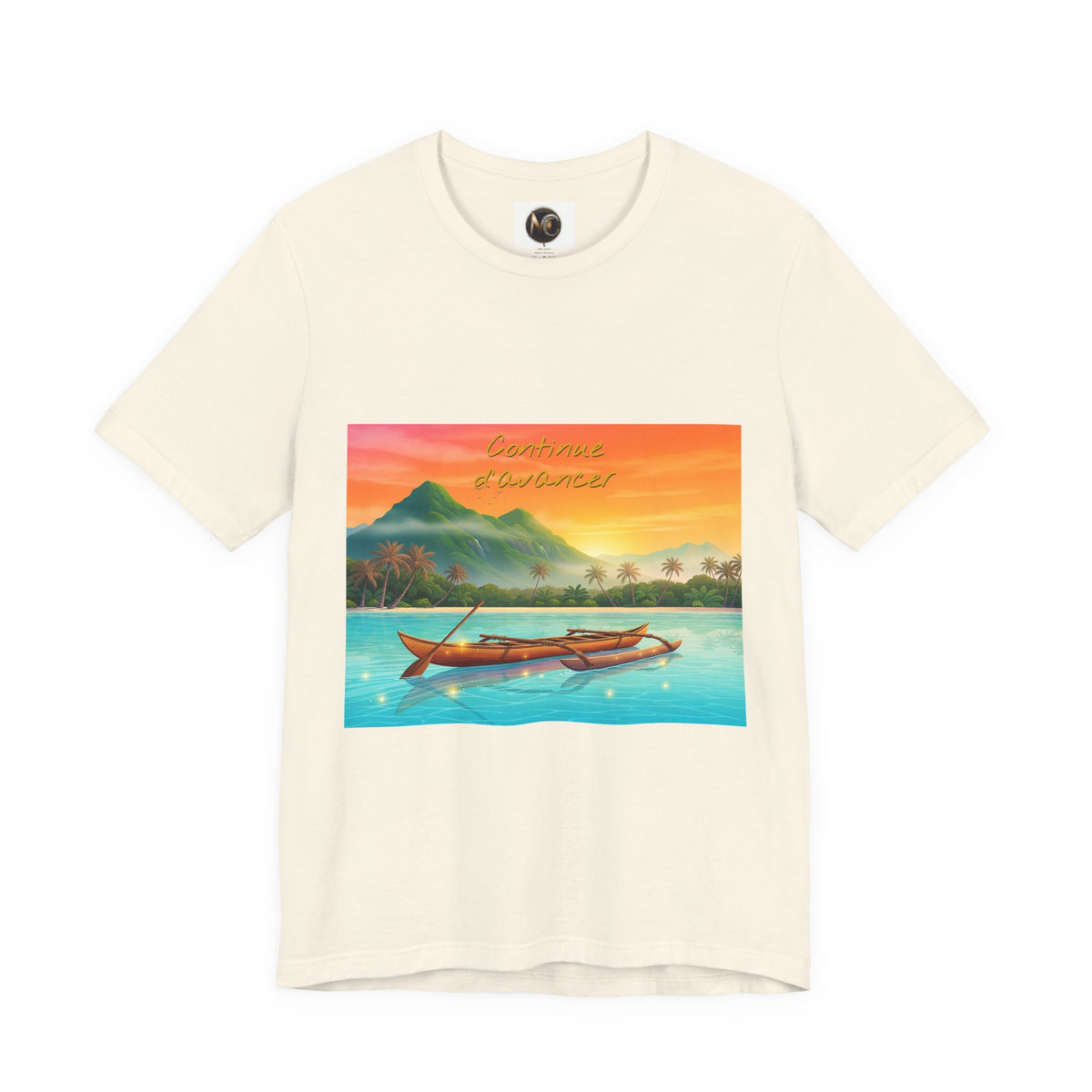 Sunset Longtail Boat Tee — Tropical Beach Graphic T-Shirt
