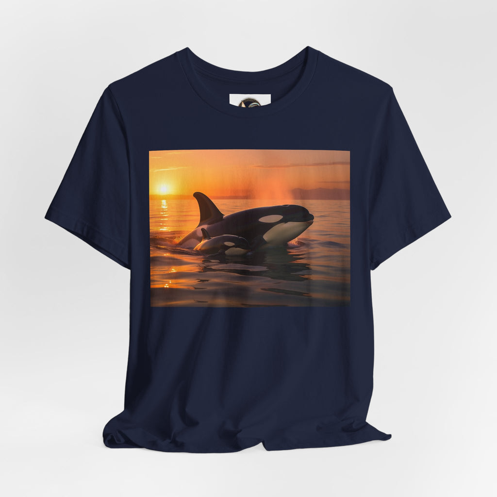 Orca Sunset T‑Shirt — Killer Whale Beach Shirt