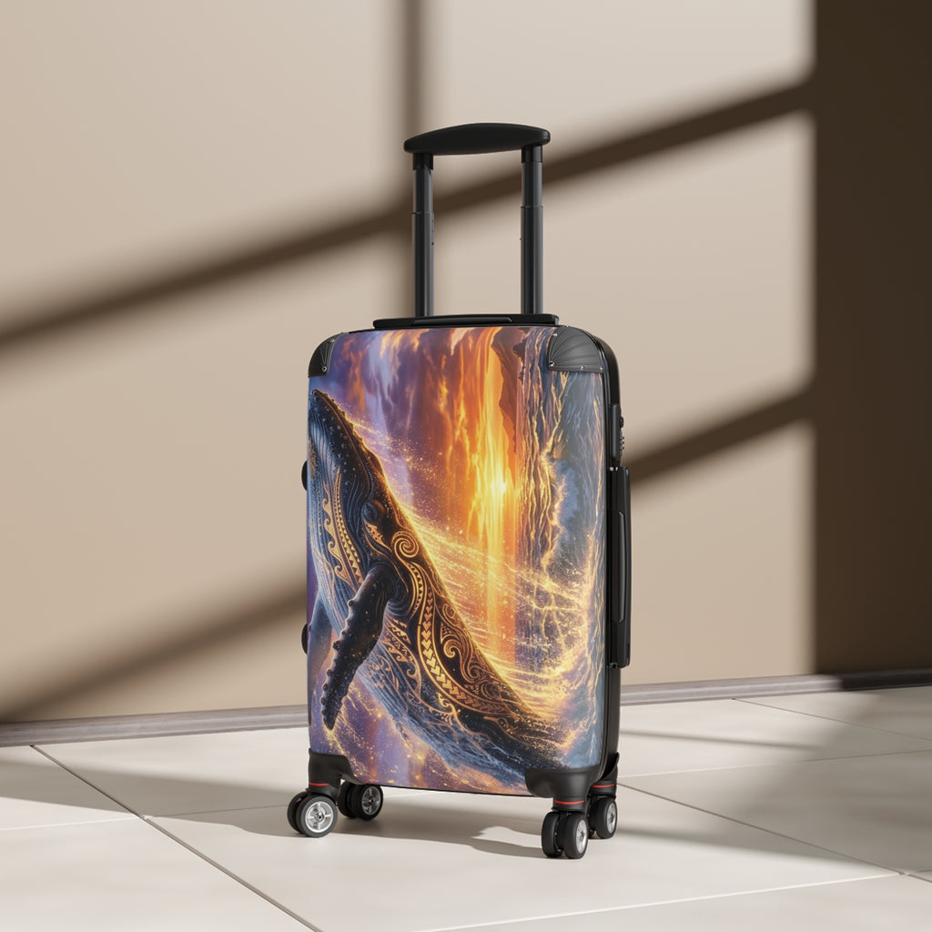 Whale Sunset Suitcase — Ocean Sunset Travel Luggage