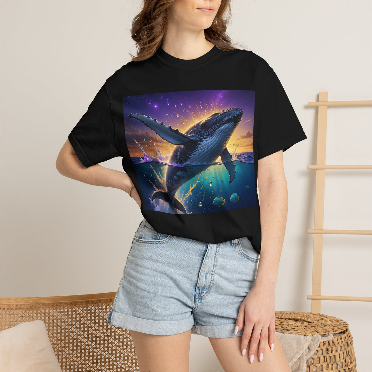 Whale Dreamscape T-Shirt — Majestic Humpback Ocean Sunset Graphic