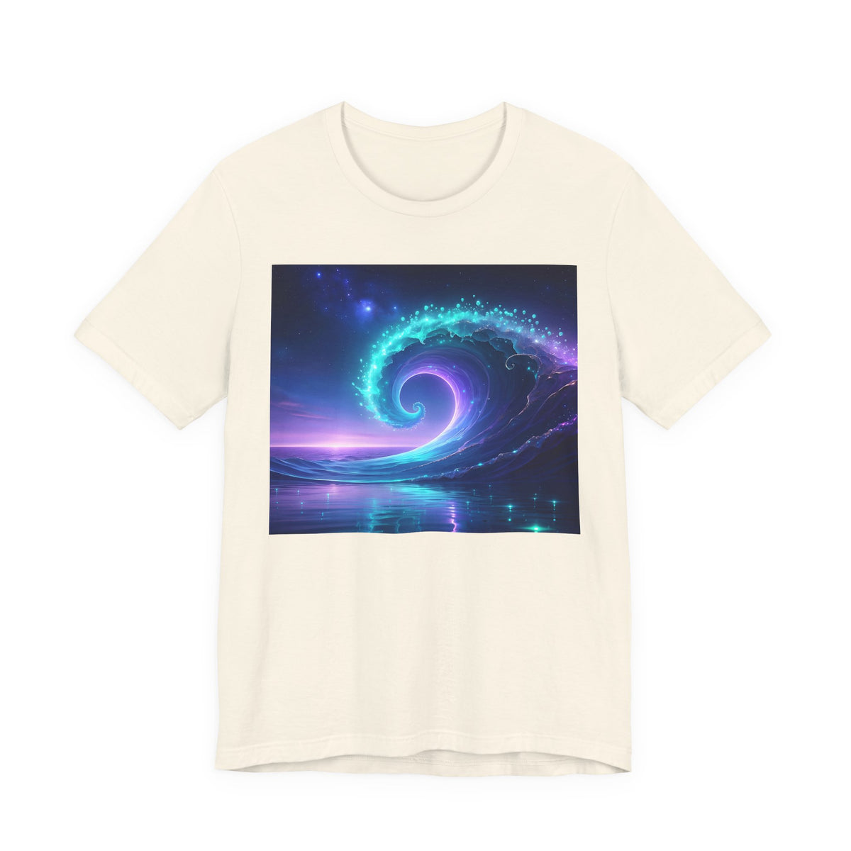 Cosmic Wave Graphic Tee — Neon Surf Ocean T-Shirt